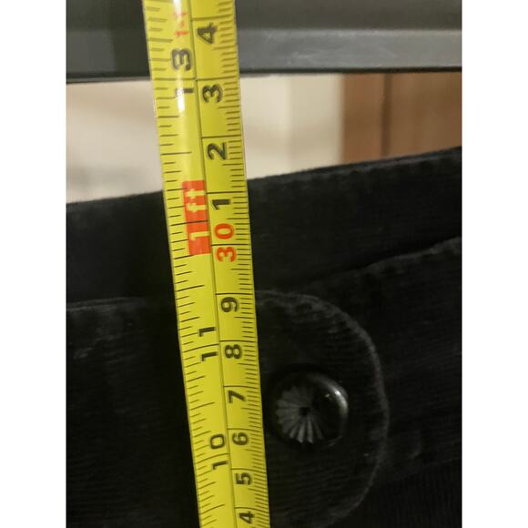 Y2K Ultra Flirt Capris Corduroy Women's L Black Wide Leg Mid Rise Office Siren - Picture 4 of 8